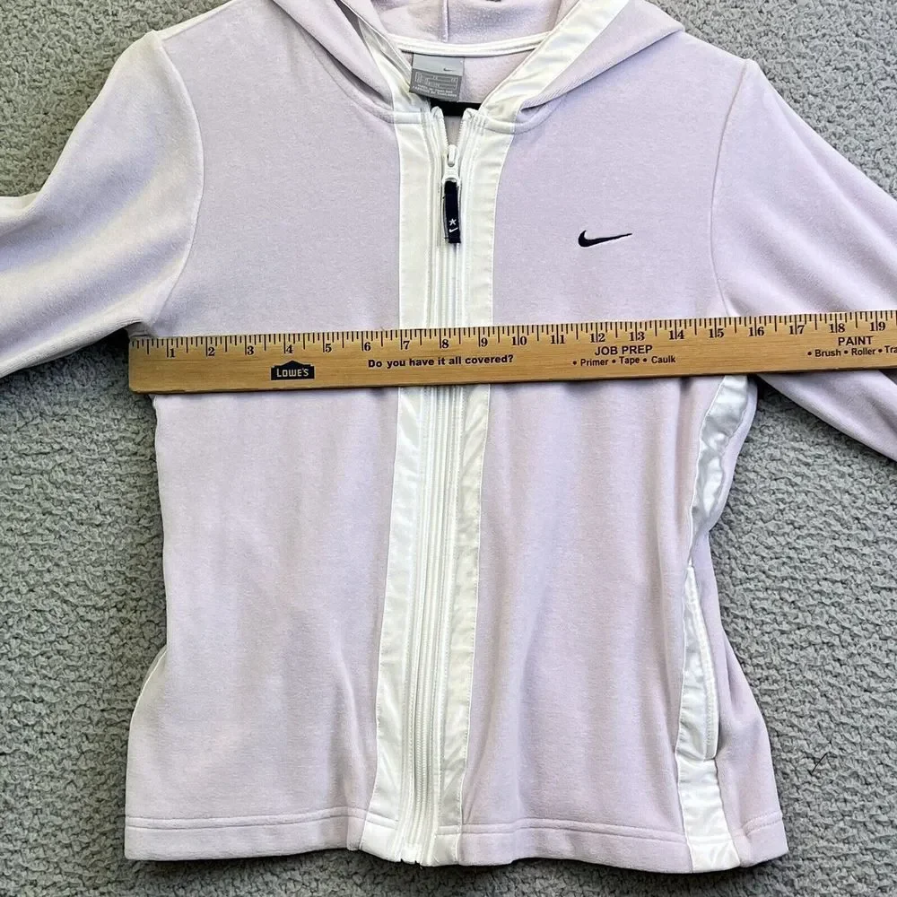 Nike Fleece‎ Hoodie Jacket Size XL Girls Lilac Logo Zipper Front Pockets